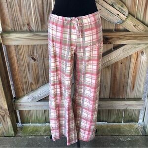 MV Sport Samford University Pink & Green Plaid Flannel Drawstring Pajama Pants M